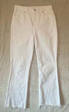 PAIGE Claudine High Rise Ankle Flare Jeans in White Size 27